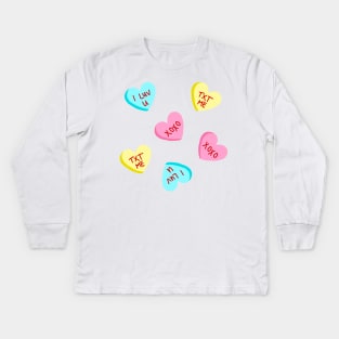 Sweet Candy Hearts Valentines Day Kids Long Sleeve T-Shirt